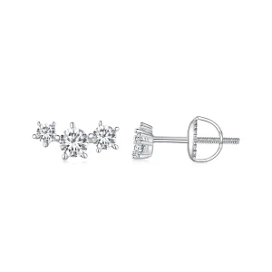 (Bild für) Pandora-Stil Moissanit-Stecker Ohrringe (Ein Zertifikat) - MSE034