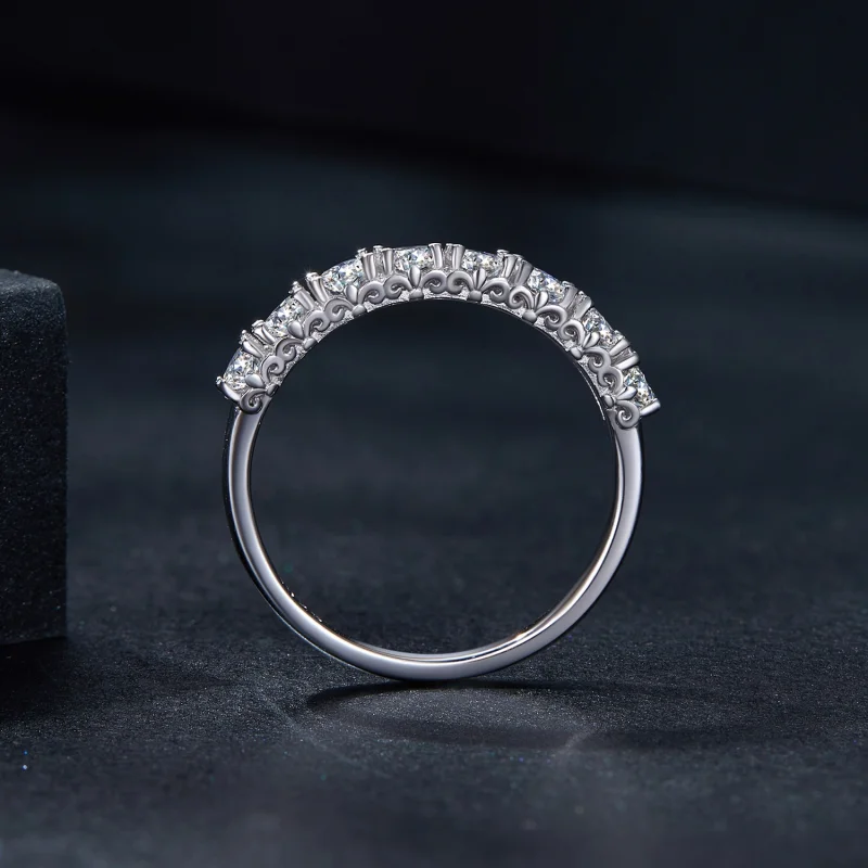 (Bild für) Pandora-Stil Muster Moissanit Ring (Ein Zertifikat) - MSR015 - Ansicht 3