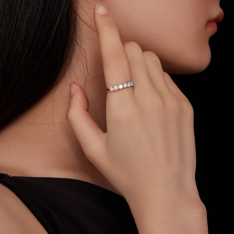 (Bild für) Pandora-Stil Muster Moissanit Ring (Ein Zertifikat) - MSR015 - Ansicht 6