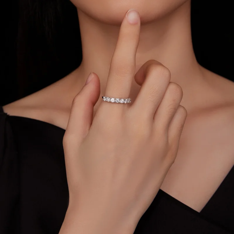 (Bild für) Pandora-Stil Muster Moissanit Ring (Ein Zertifikat) - MSR015 - Ansicht 8