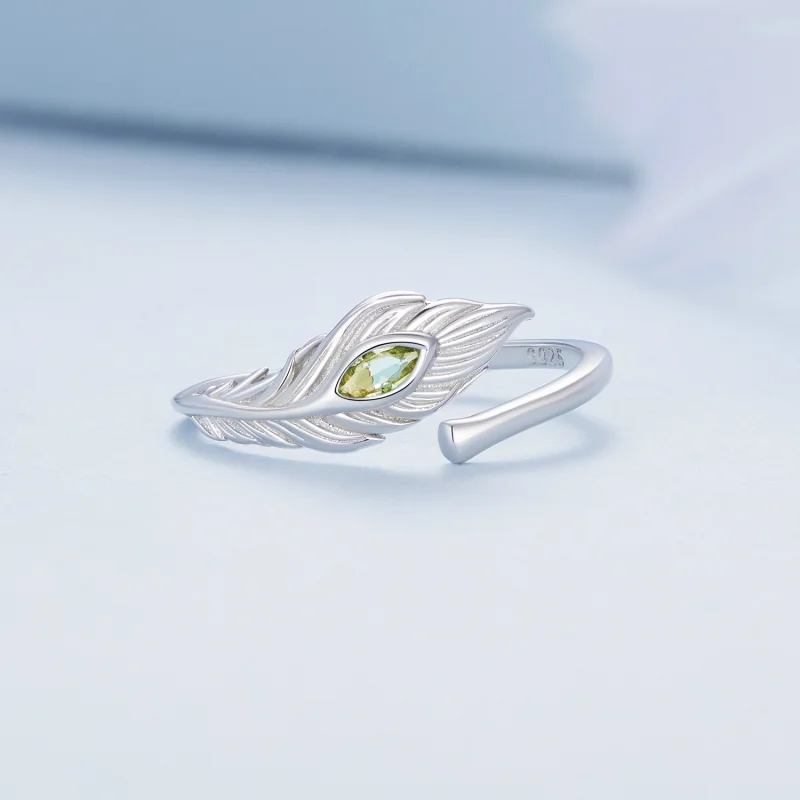 (Bild für) Pandora-Stil Pfauenfedern Offener Ring - BSR424 - Ansicht 3