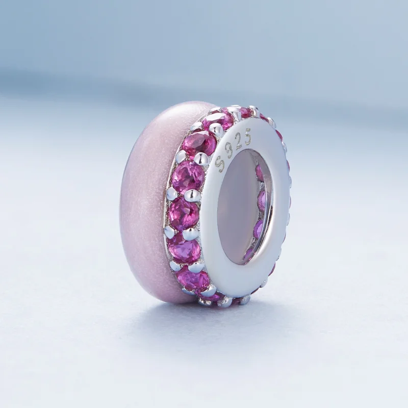 (Bild für) Pandora-Stil Pink Doppelschicht Silikon Abstandshalter - BSC883-PK - Ansicht 2