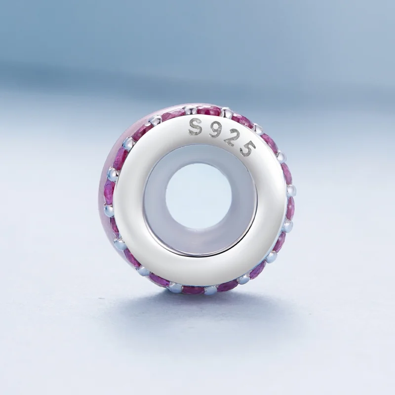 (Bild für) Pandora-Stil Pink Doppelschicht Silikon Abstandshalter - BSC883-PK - Ansicht 3