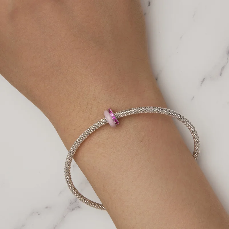 (Bild für) Pandora-Stil Pink Doppelschicht Silikon Abstandshalter - BSC883-PK - Ansicht 7