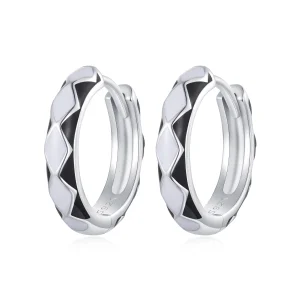 (Bild für) Pandora-Stil Rautenmuster Ohrringe - SCE1611-BK