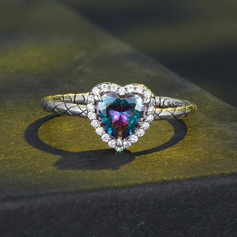 (Bild für) Pandora-Stil Retro-Herzring - BSR481 - Ansicht 3