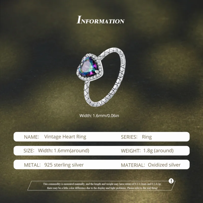 (Bild für) Pandora-Stil Retro-Herzring - BSR481 - Ansicht 5