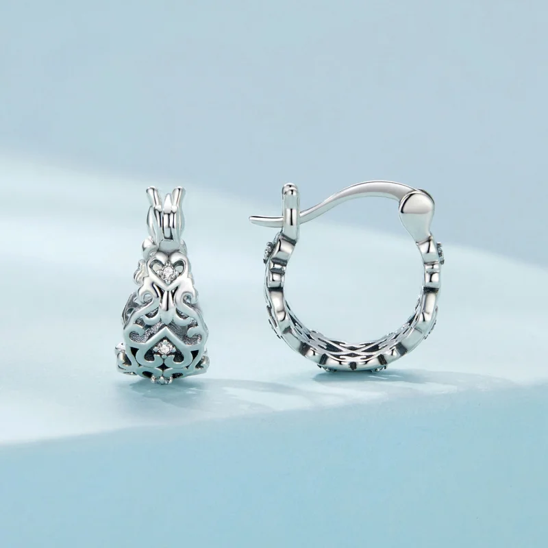 (Bild für) Pandora-Stil Retro-Muster Ohrringe - SCE1650 - Ansicht 2