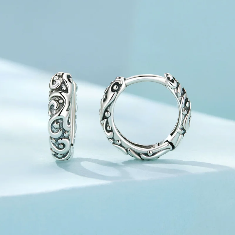 (Bild für) Pandora-Stil Retro-Muster Ohrringe - SCE1659 - Ansicht 2