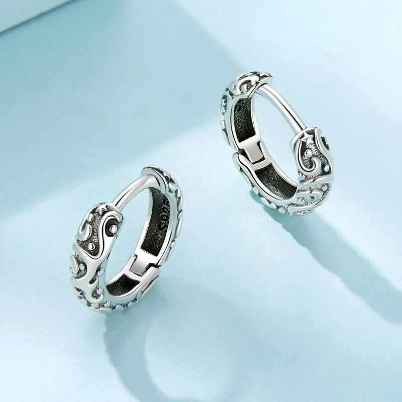 (Bild für) Pandora-Stil Retro-Muster Ohrringe - SCE1659 - Ansicht 3