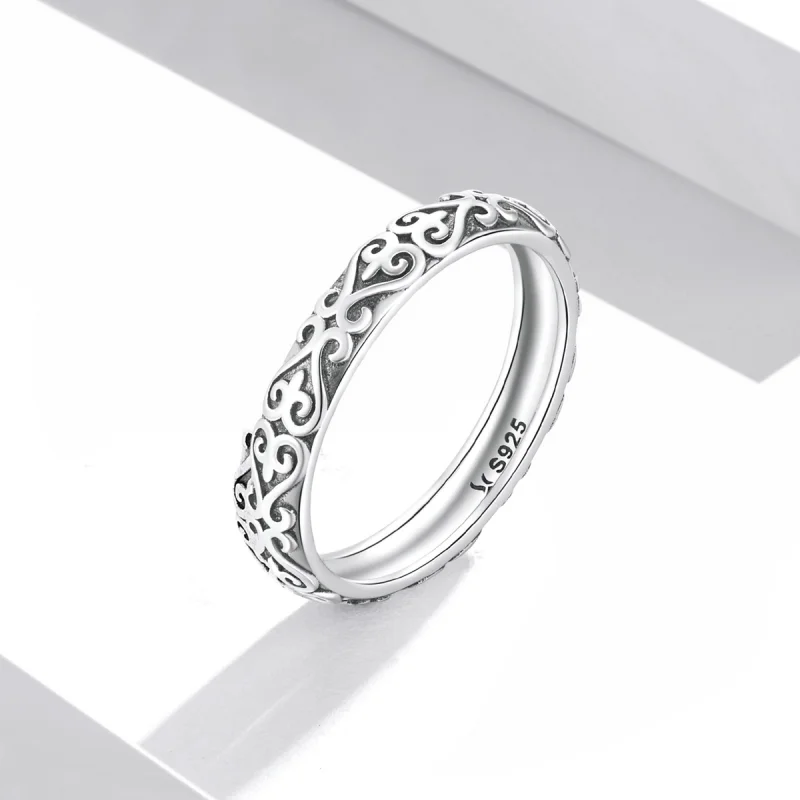 (Bild für) Pandora-Stil Retro-Prägemuster Offener Ring - SCR776 - Ansicht 2