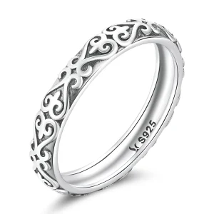 (Bild für) Pandora-Stil Retro-Prägemuster Offener Ring - SCR776