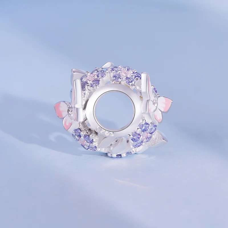 (Bild für) Pandora-Stil Schmetterling Zirkon Charm - SCC2463 - Ansicht 3