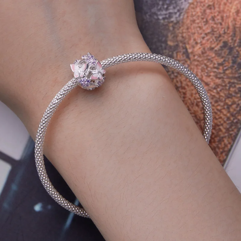 (Bild für) Pandora-Stil Schmetterling Zirkon Charm - SCC2463 - Ansicht 6