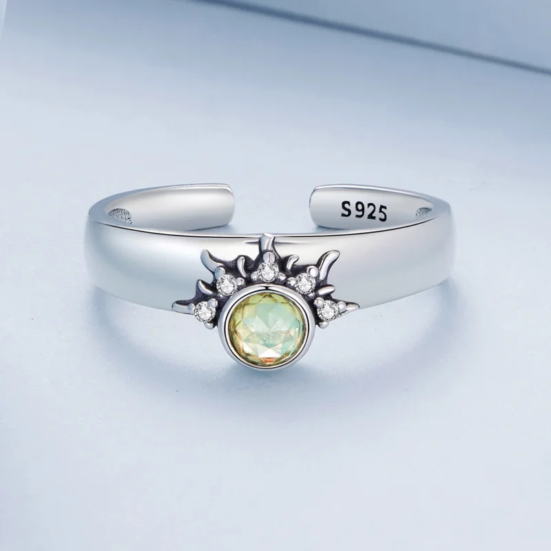(Bild für) Pandora-Stil Sonne, Mond und Sterne Paaröffnungsring - BSR491-E - Ansicht 3