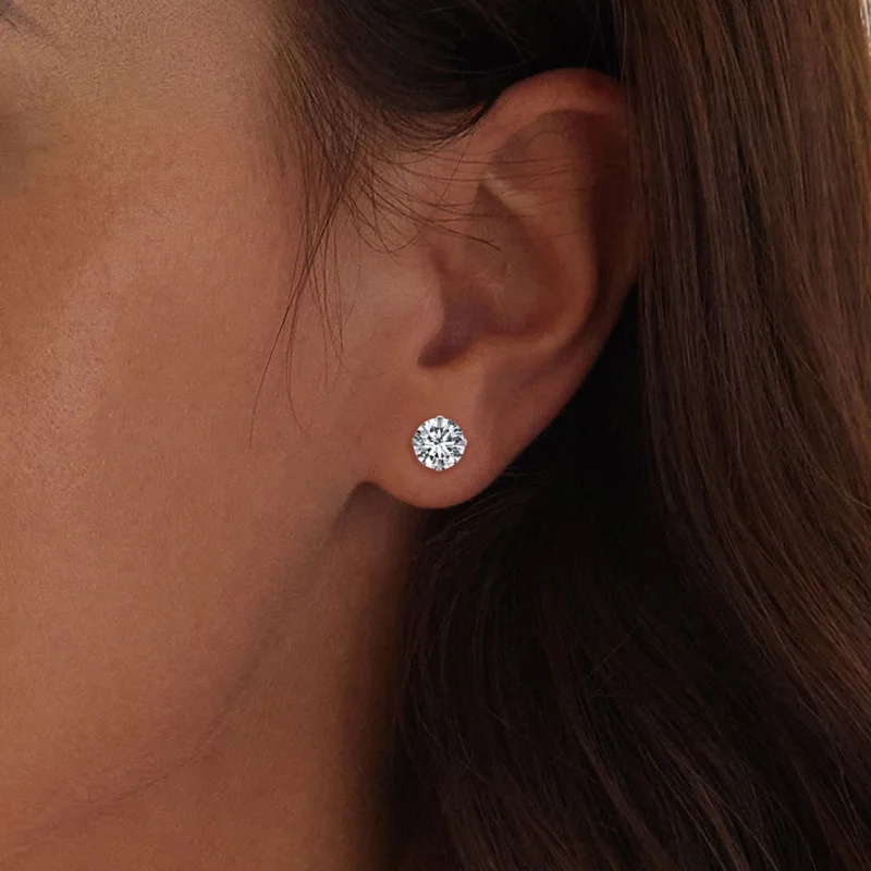 (Bild für) Pandora-Stil Weiße Zirkonium Stecker Ohrringe - SCE1646-L - Ansicht 6