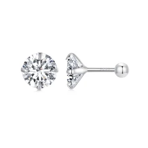 (Bild für) Pandora-Stil Weiße Zirkonium Stecker Ohrringe - SCE1646-L