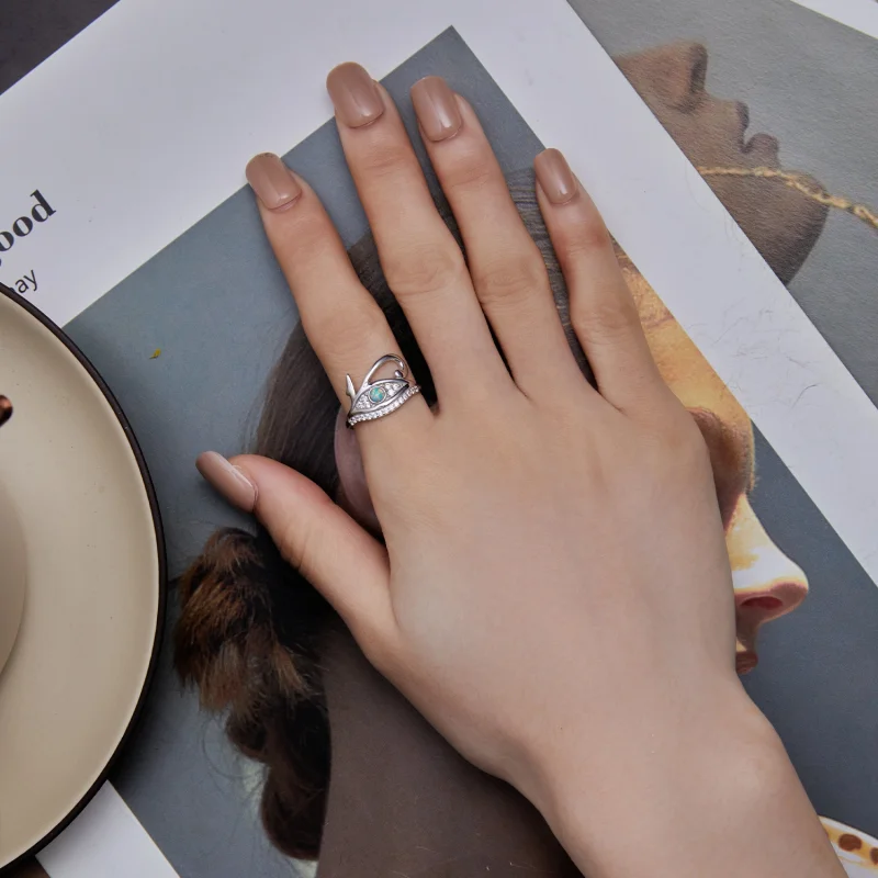 (Bild für) Pandora-Stil Zircon-Auge-des-Horus-Ring - BSR403 - Ansicht 5
