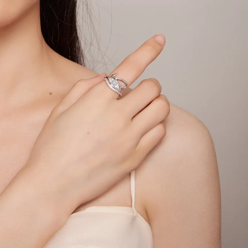 (Bild für) Pandora-Stil Zircon-Auge-des-Horus-Ring - BSR403 - Ansicht 6