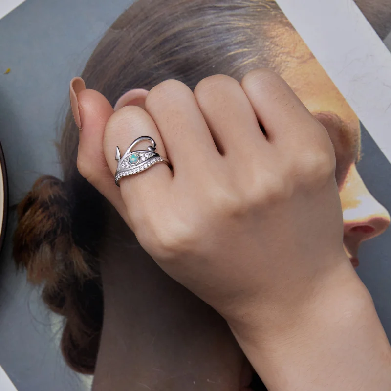 (Bild für) Pandora-Stil Zircon-Auge-des-Horus-Ring - BSR403 - Ansicht 7