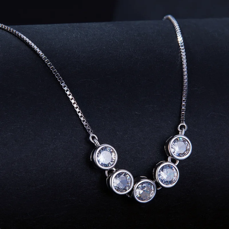 (Bild für) Pandora Style 0,3 Ct Moissanit Halskette (Ein Zertifikat) - MSN022 - Ansicht 2