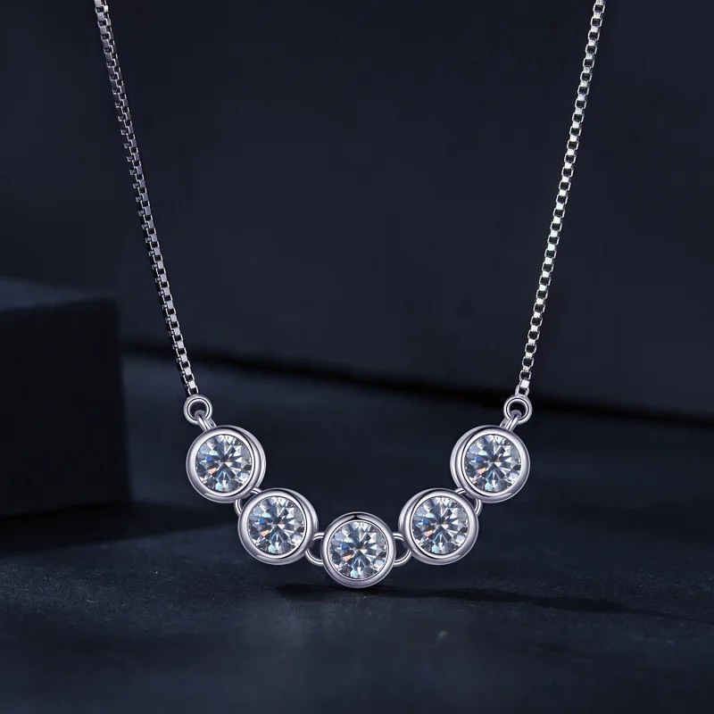 (Bild für) Pandora Style 0,3 Ct Moissanit Halskette (Ein Zertifikat) - MSN022 - Ansicht 3