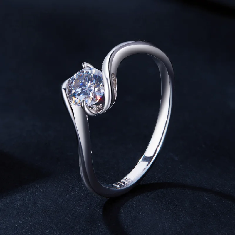 (Bild für) Pandora Style 0,5 Ct Moissanit Ring (Ein Zertifikat) - MSR040 - Ansicht 2