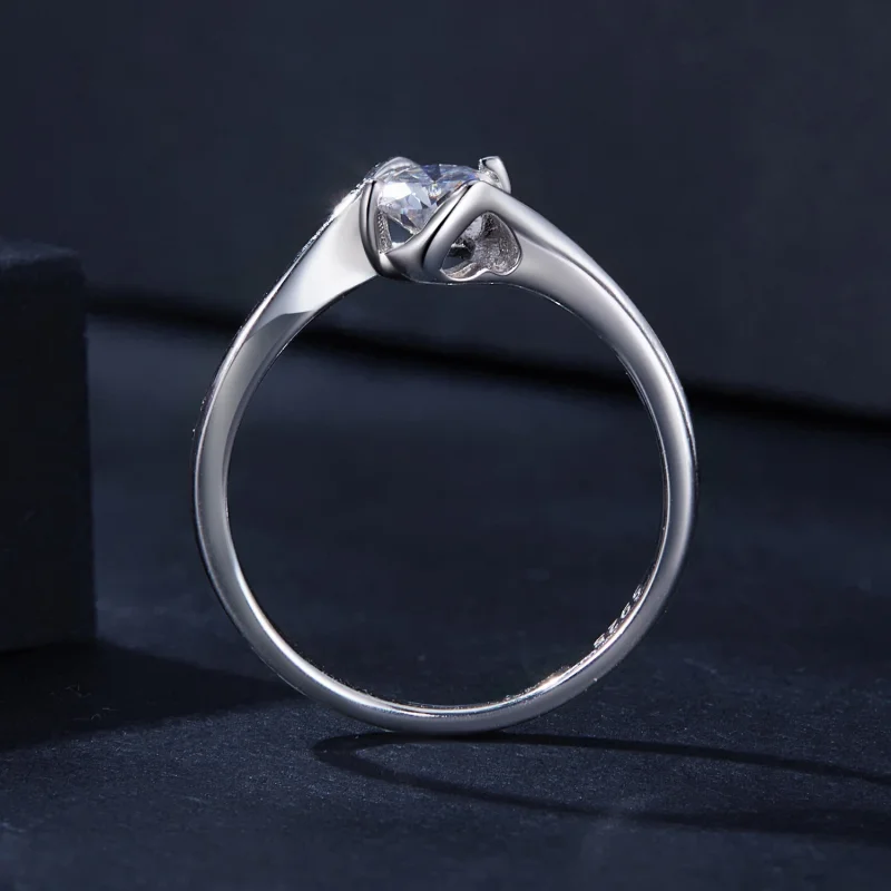 (Bild für) Pandora Style 0,5 Ct Moissanit Ring (Ein Zertifikat) - MSR040 - Ansicht 3