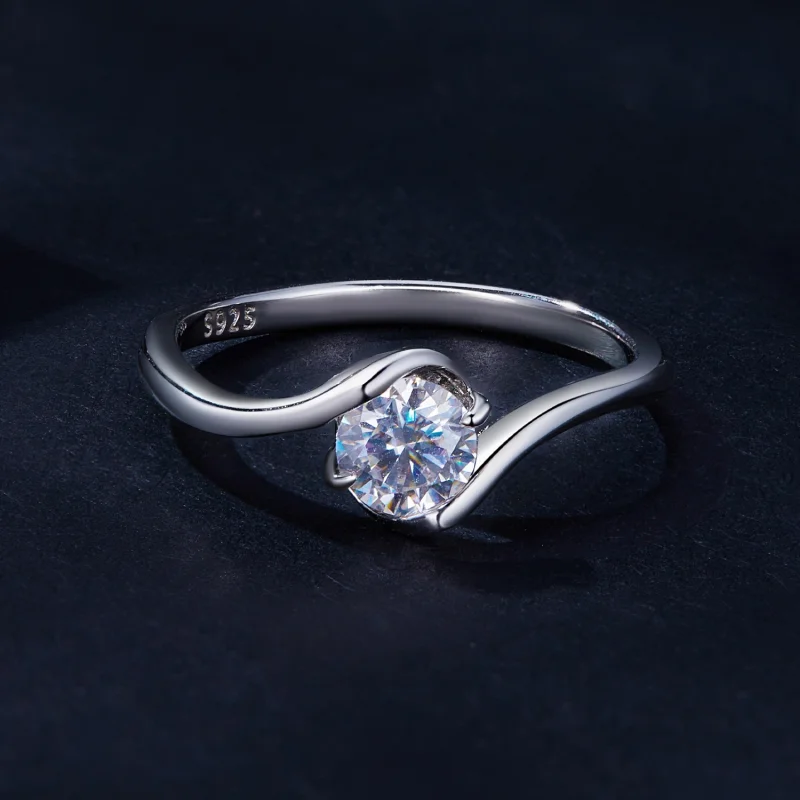 (Bild für) Pandora Style 0,5 Ct Moissanit Ring (Ein Zertifikat) - MSR040 - Ansicht 4
