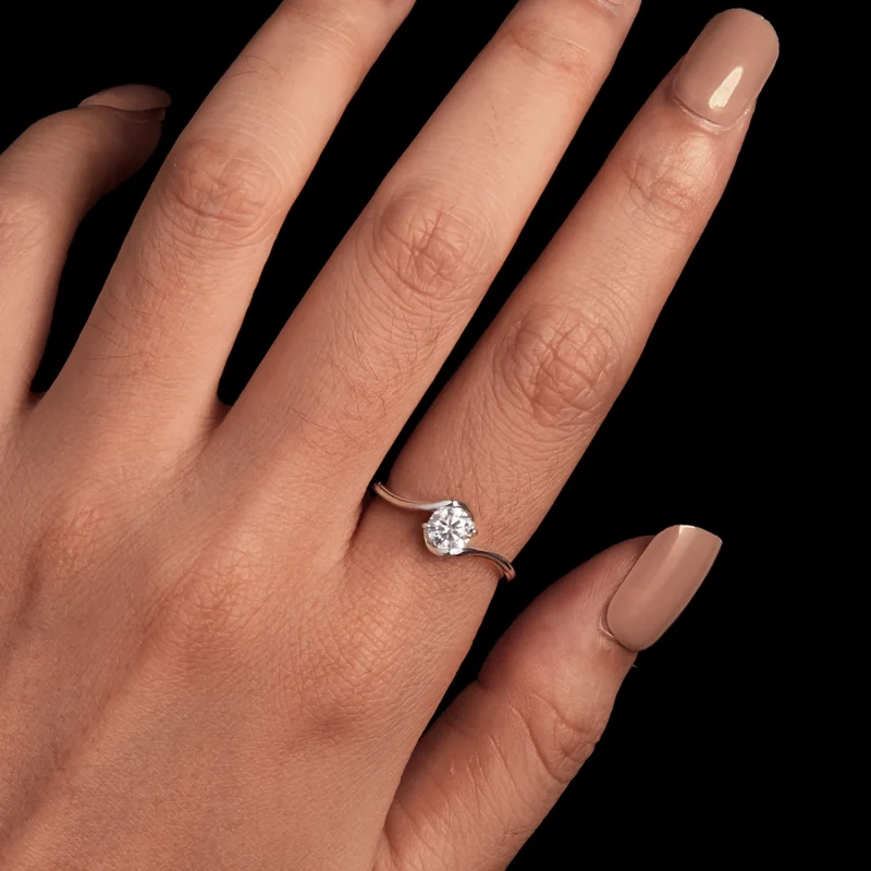 (Bild für) Pandora Style 0,5 Ct Moissanit Ring (Ein Zertifikat) - MSR040 - Ansicht 5