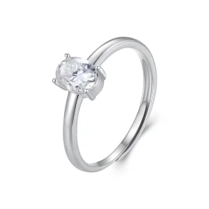 (Bild für) Pandora Style 1Ct Eiförmiger Moissanit Ring (Ein Zertifikat) - MSR039