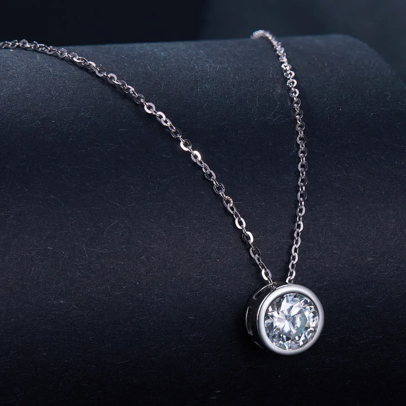 (Bild für) Pandora Style 1Ct Moissanit Halskette (Ein Zertifikat) - MSN021 - Ansicht 2