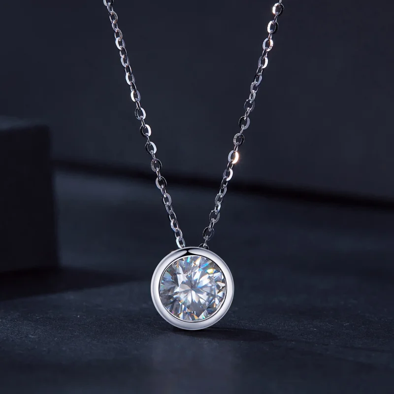 (Bild für) Pandora Style 1Ct Moissanit Halskette (Ein Zertifikat) - MSN021 - Ansicht 3