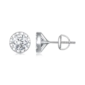 (Bild für) Pandora Style 1Ct Moissanit-Steckerohrringe - MSE027