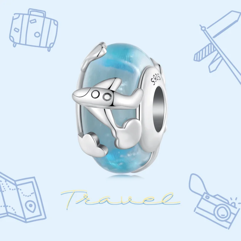 (Bild für) Pandora Style Aircraft Glazed Charm - SCC2482 - Ansicht 3