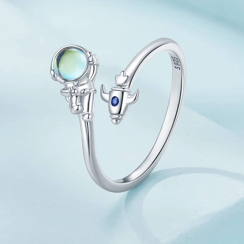 (Bild für) Pandora Style Astronaut Spaceship Open Ring - SCR920 - Ansicht 2