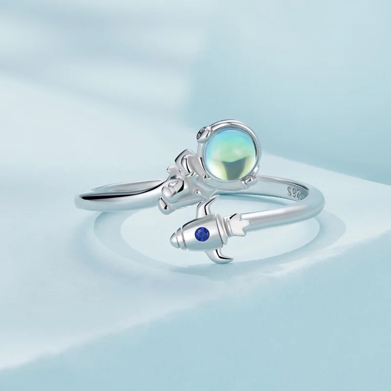 (Bild für) Pandora Style Astronaut Spaceship Open Ring - SCR920 - Ansicht 3