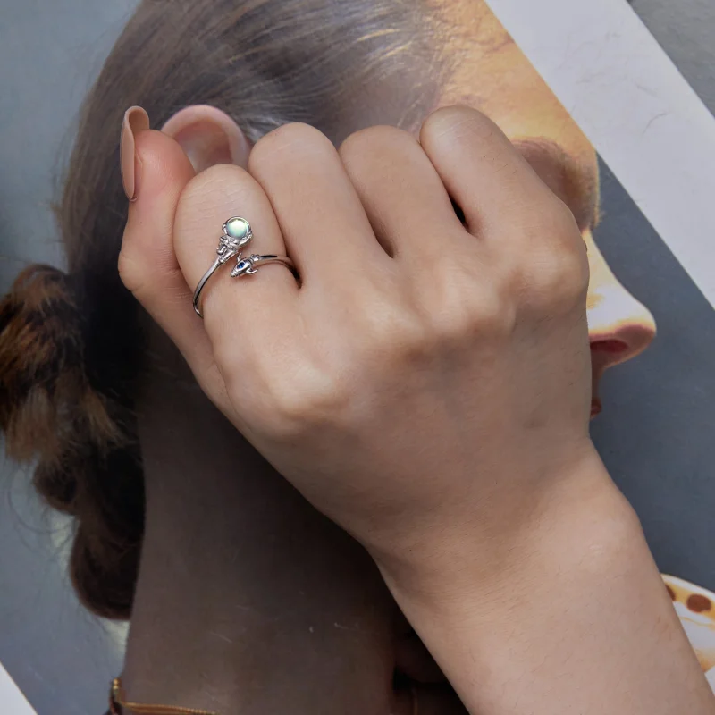 (Bild für) Pandora Style Astronaut Spaceship Open Ring - SCR920 - Ansicht 7