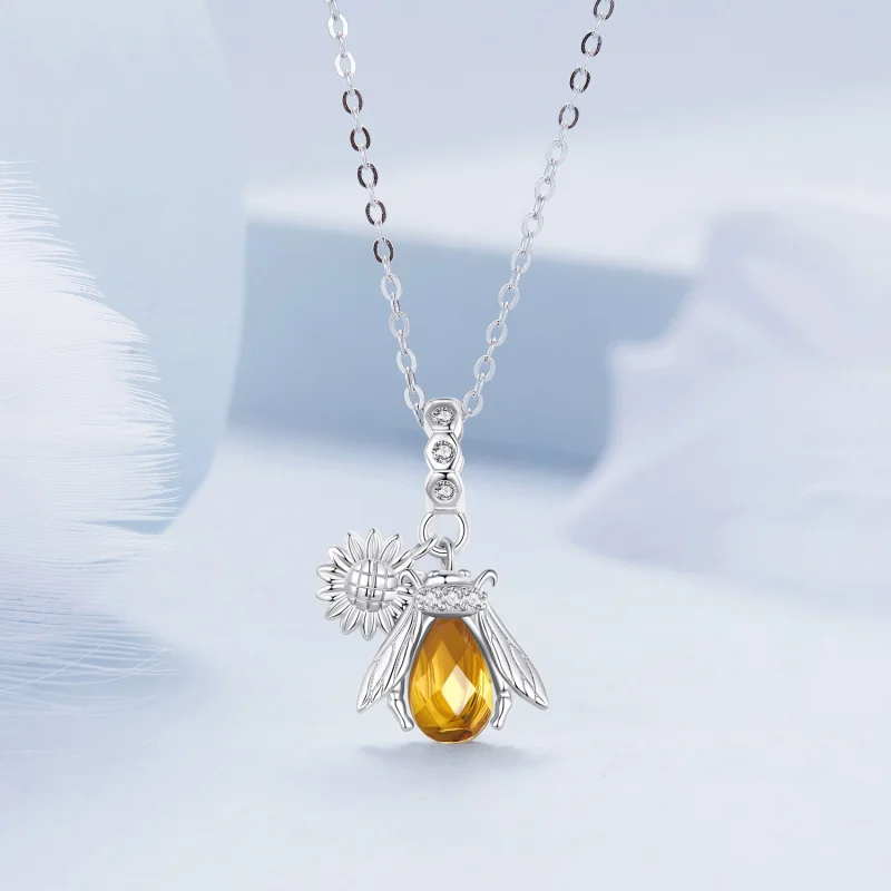 (Bild für) Pandora Style Bee Daisy Halskette - BSN356 - Ansicht 3
