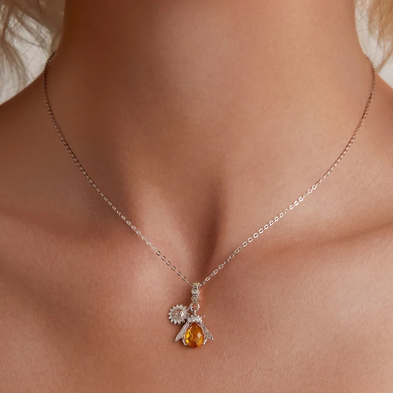 (Bild für) Pandora Style Bee Daisy Halskette - BSN356 - Ansicht 5