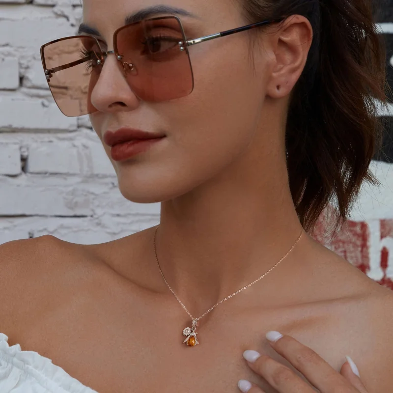 (Bild für) Pandora Style Bee Daisy Halskette - BSN356 - Ansicht 6