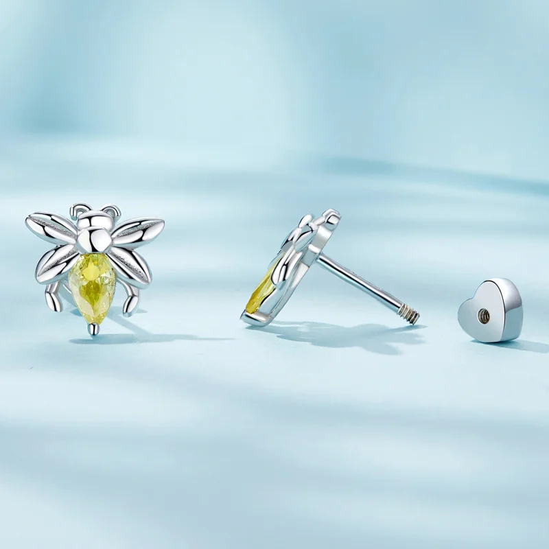(Bild für) Pandora Style Bee Two Wear Stecker Ohrringe - SCE1580 - Ansicht 3