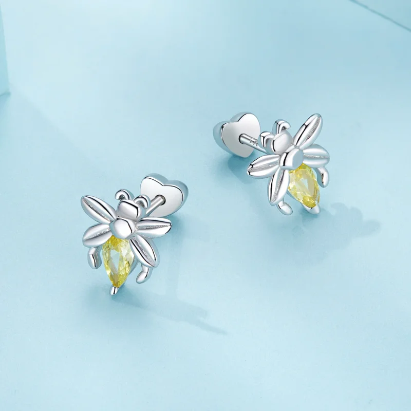 (Bild für) Pandora Style Bee Two Wear Stecker Ohrringe - SCE1580 - Ansicht 4