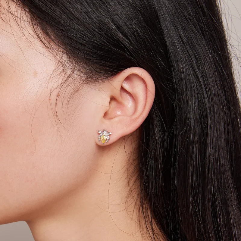 (Bild für) Pandora Style Bee Two Wear Stecker Ohrringe - SCE1580 - Ansicht 5