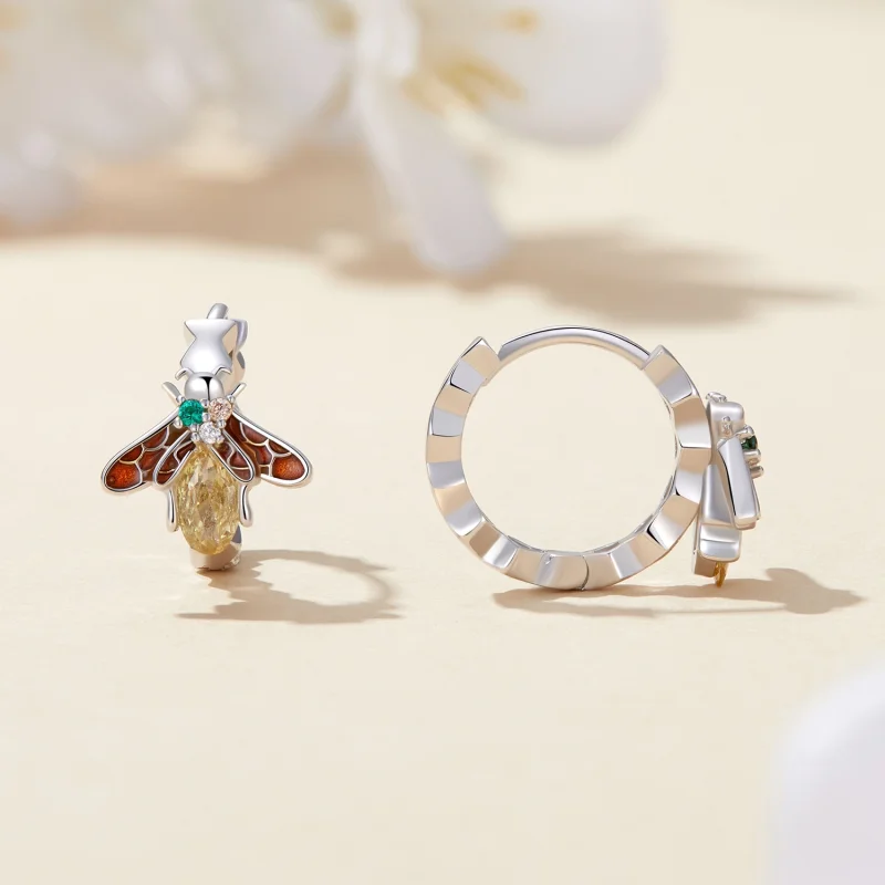 (Bild für) Pandora Style Bienen-Ohrringe - BSE808 - Ansicht 2