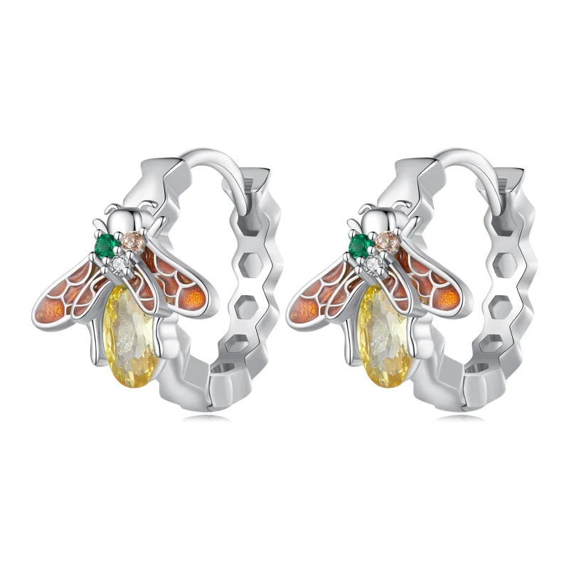 (Bild für) Pandora Style Bienen-Ohrringe - BSE808 - Ansicht 3