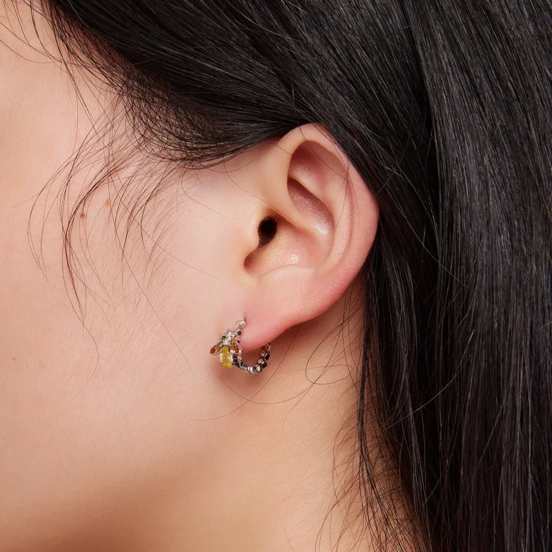 (Bild für) Pandora Style Bienen-Ohrringe - BSE808 - Ansicht 5