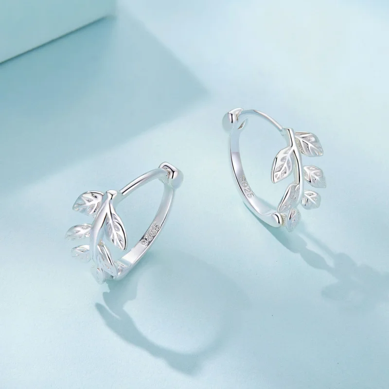 (Bild für) Pandora Style Blatt-Reifohrringe - SCE1660 - Ansicht 3