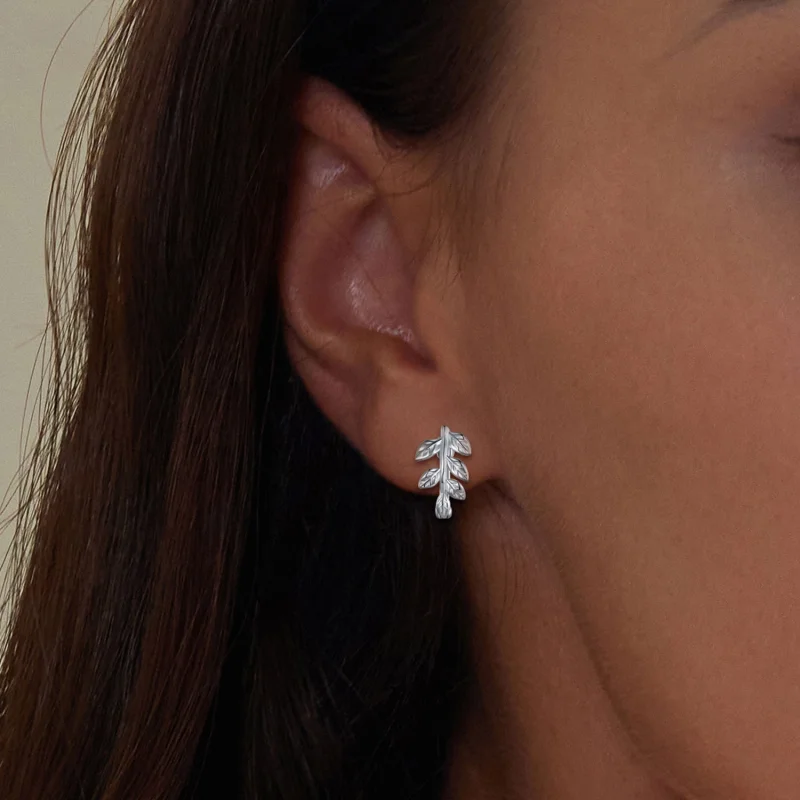 (Bild für) Pandora Style Blatt-Reifohrringe - SCE1660 - Ansicht 5