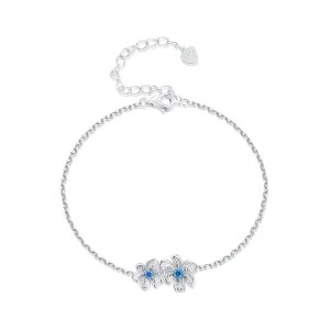 (Bild für) Pandora Style Blaue Blumenketten-Armband - BSB138